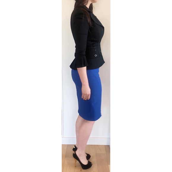 D&G Black Notched Collar Fitted Button Up Blazer SZ 42 4 6 - Picture 16 of 17